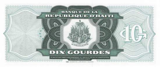 10 Gourdes p256a 1991 Haiti